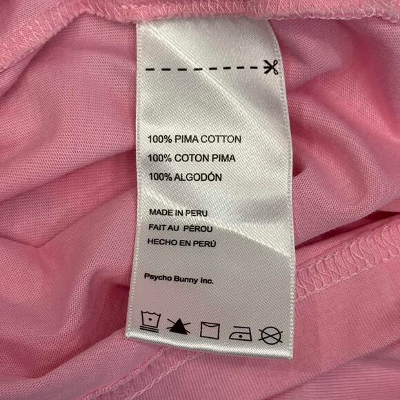 Psycho Bunny T-Shirt Size 9 3XL Pink Peru Logo Graphic Logo Pima Short Sleeve - Picture 16 of 16